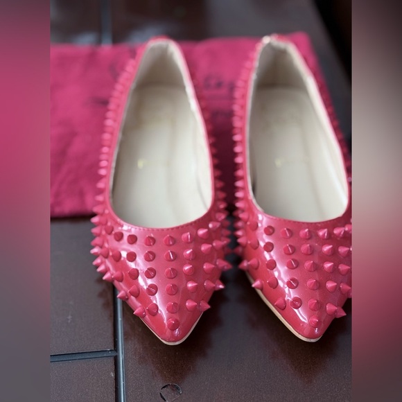 Christian Louboutin Red Studded flats - Picture 2 of 13